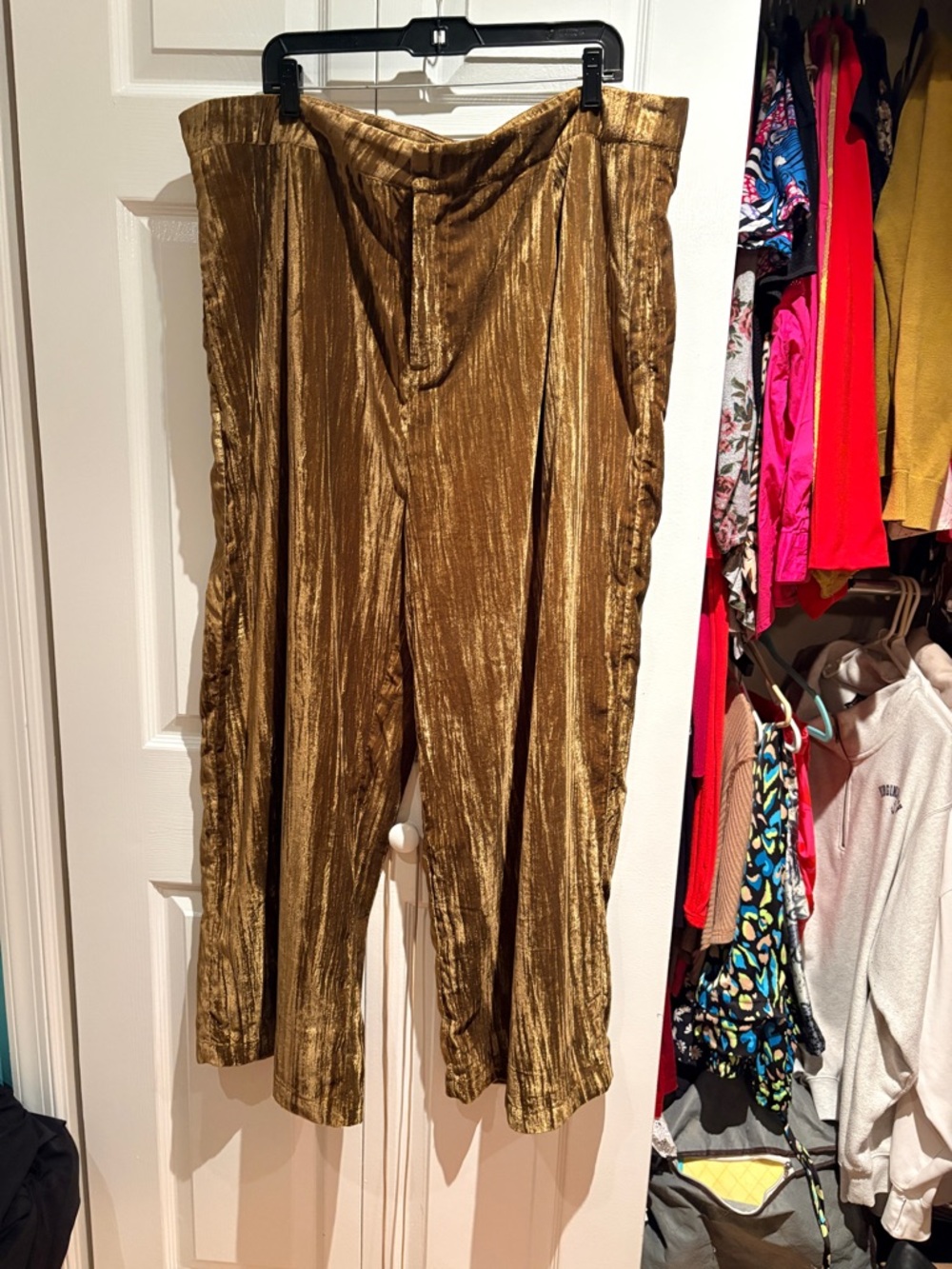 BOGO Gold Metallic Wide-Leg Pants